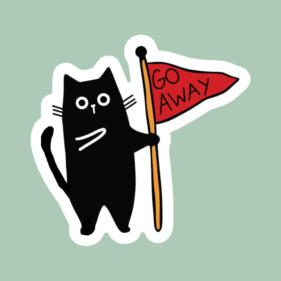 Cat Go Away Sticker