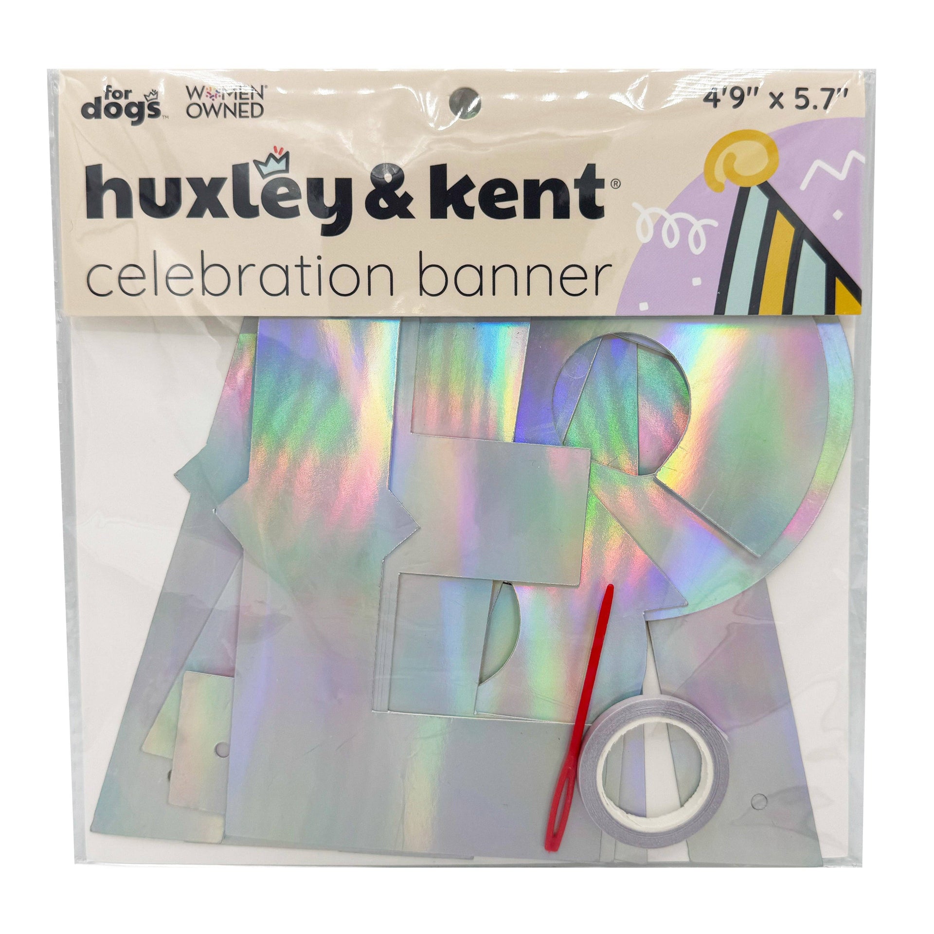 Let's Pawty Iridescent Celebration Banner