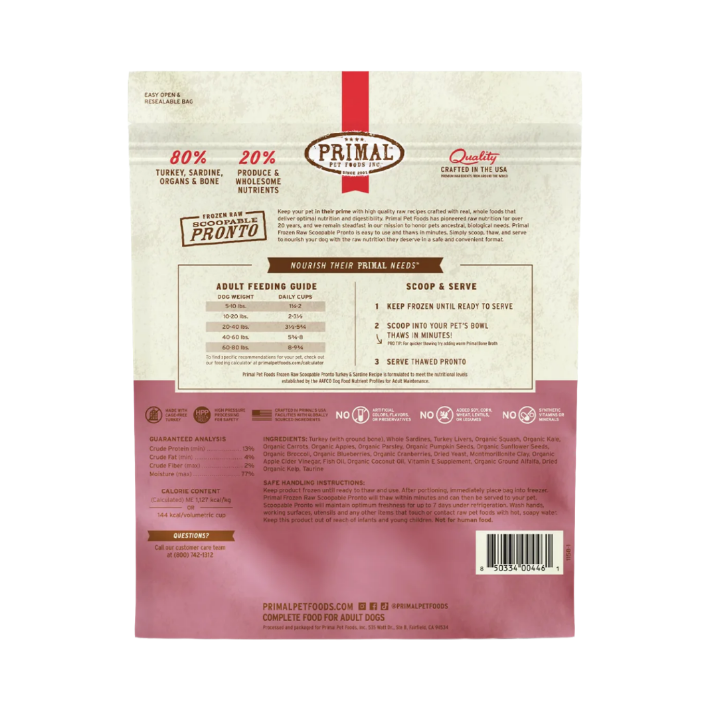 Primal | Pronto | Turkey & Sardine 4lb