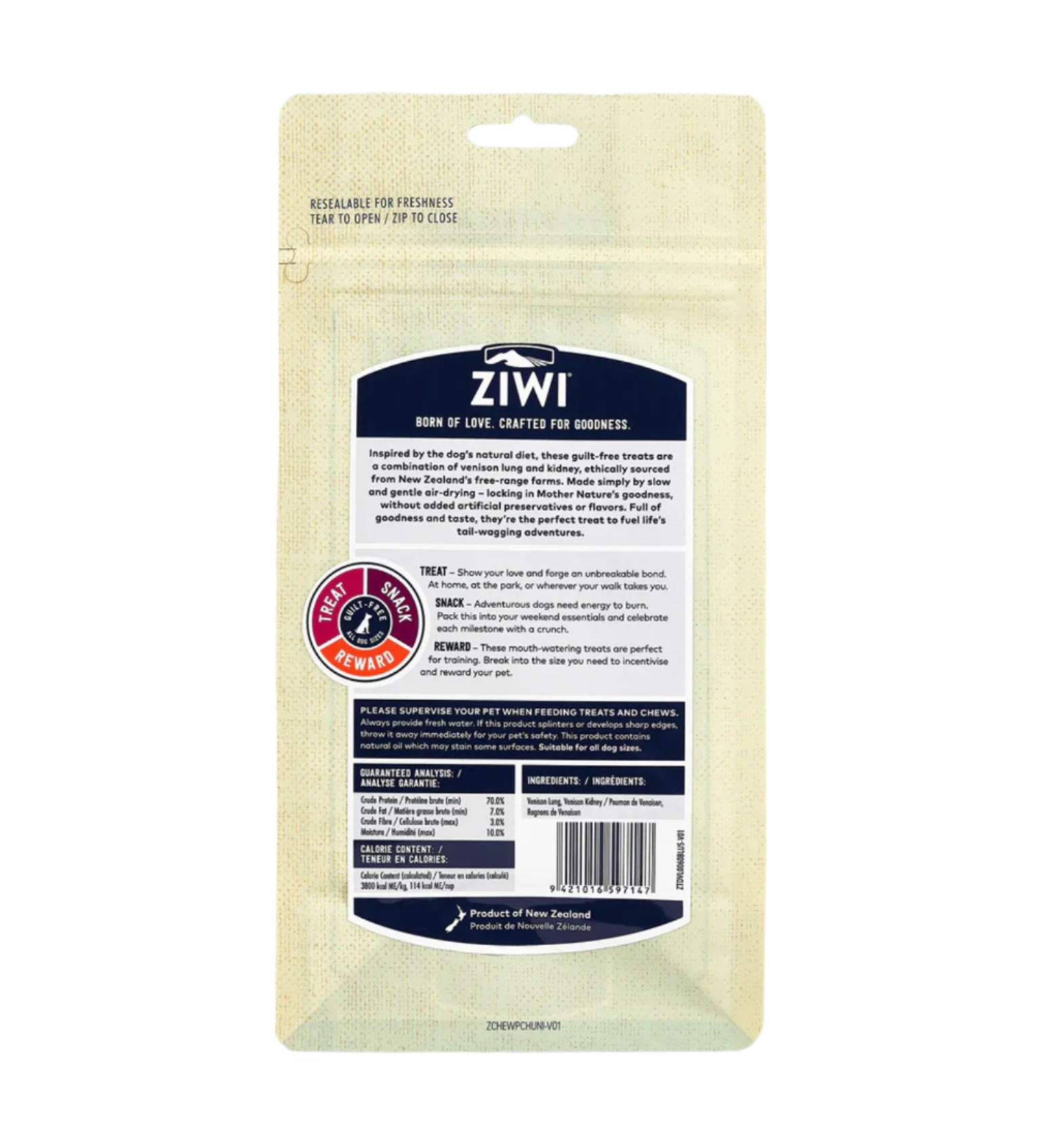 Ziwi Peak | Treats | Venison Lung & Kidney