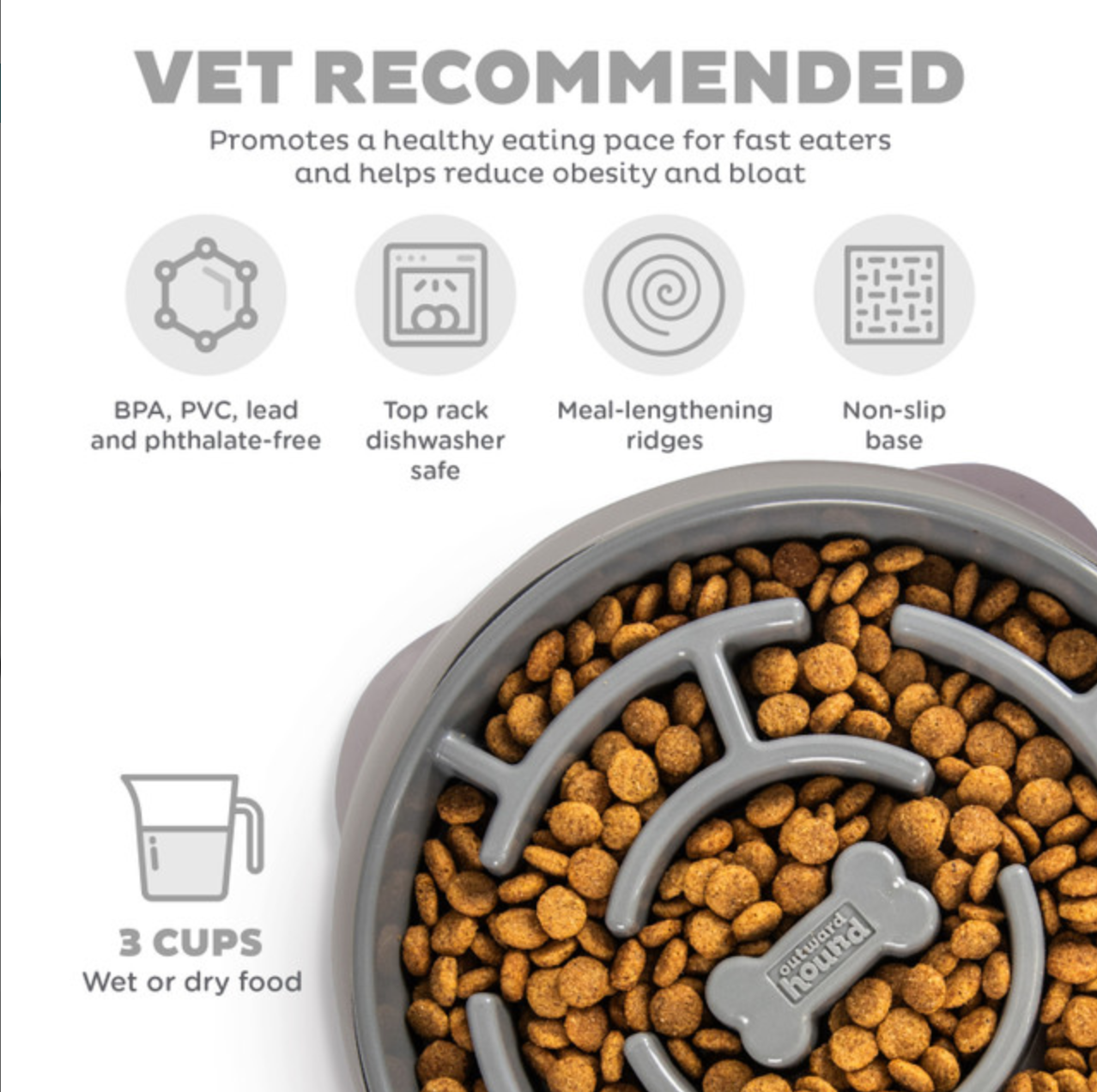 Outward Hound | Fun Feeder | Large Gray