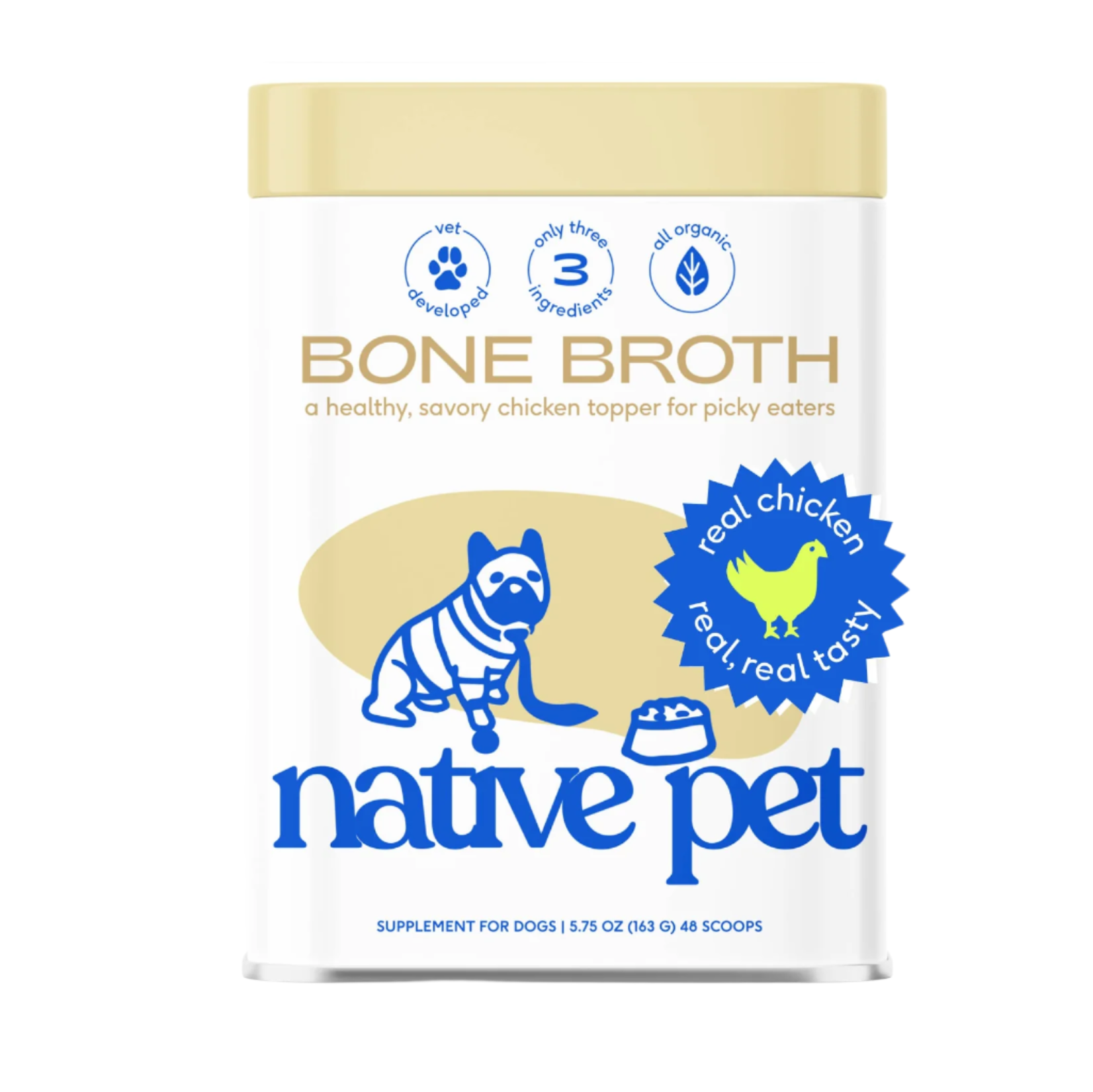 Organic Chicken Bone Broth Powder, Grain-Free Food Topper