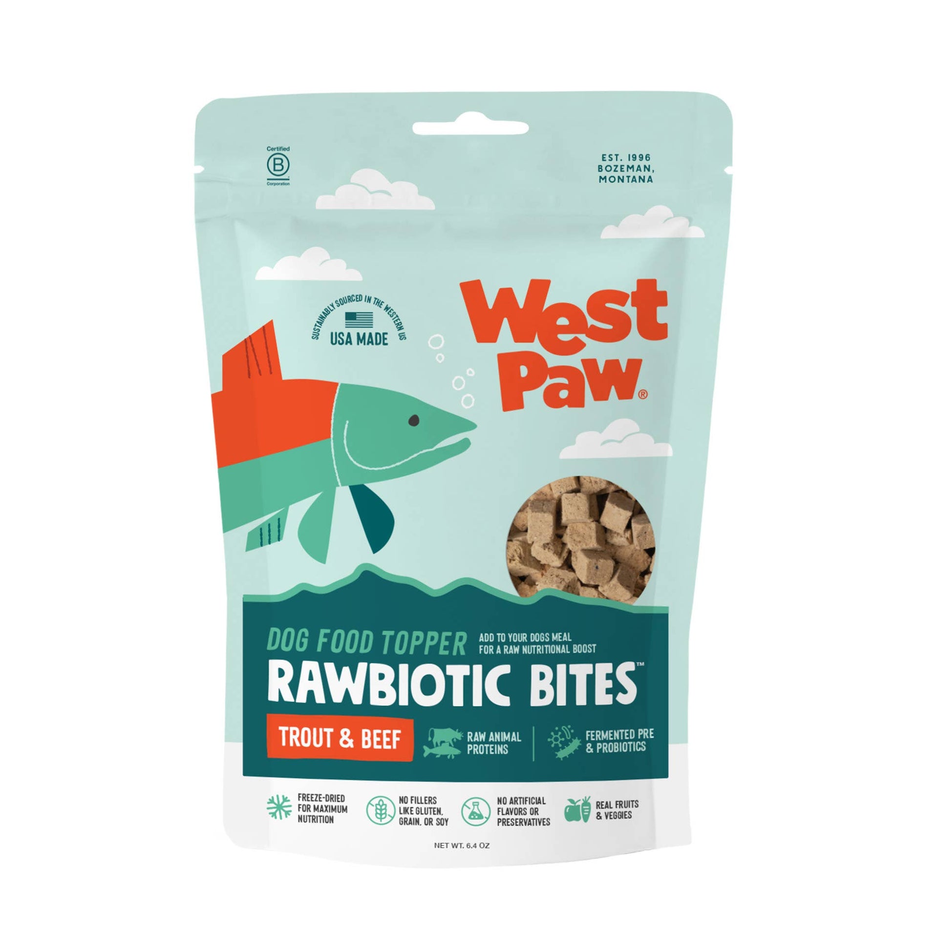 Rawbiotic Bites Food Topper | Trout & Beef