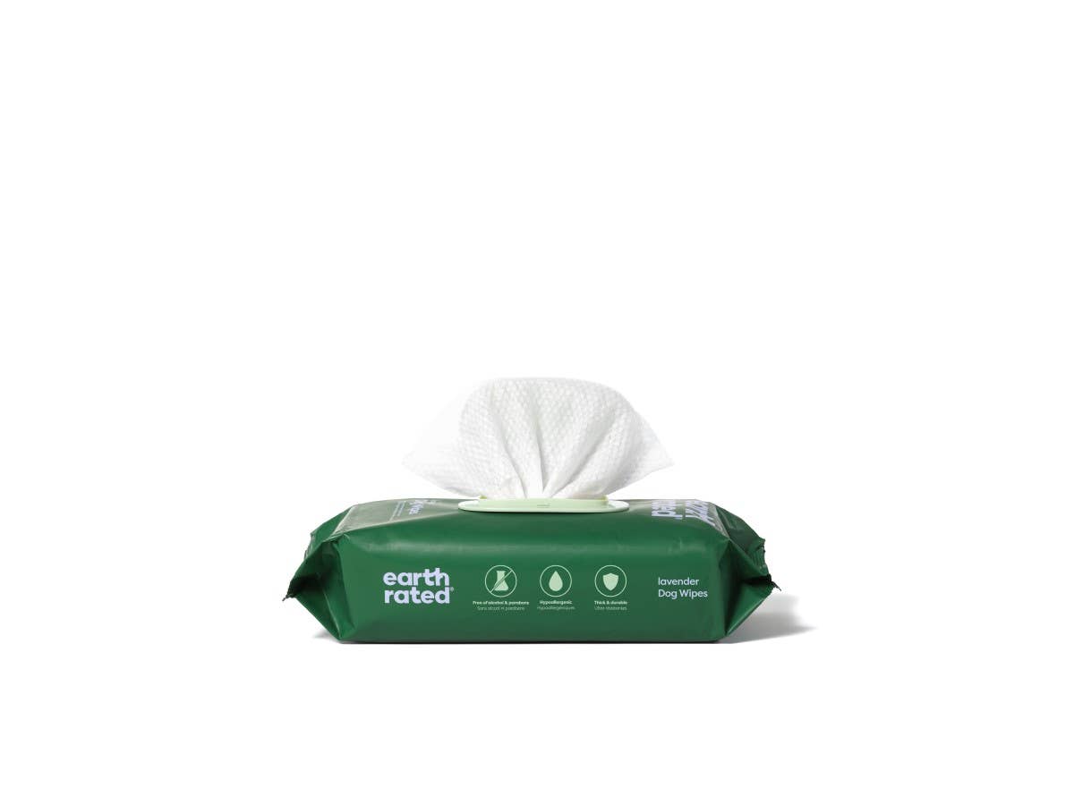 Earth Rated | Grooming Wipes | Lavender
