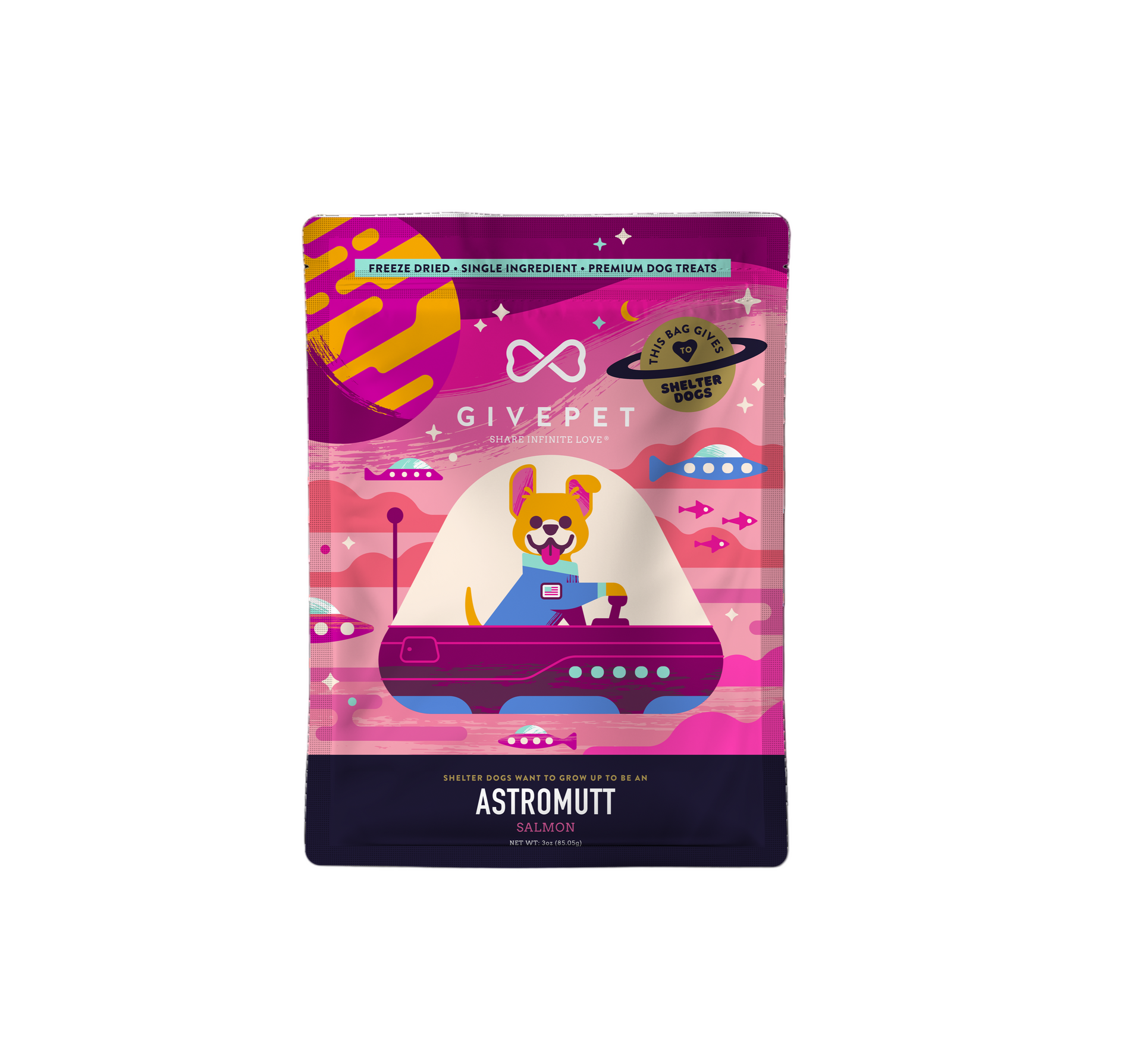 GIVEPET Astronaut pet food package on a white background