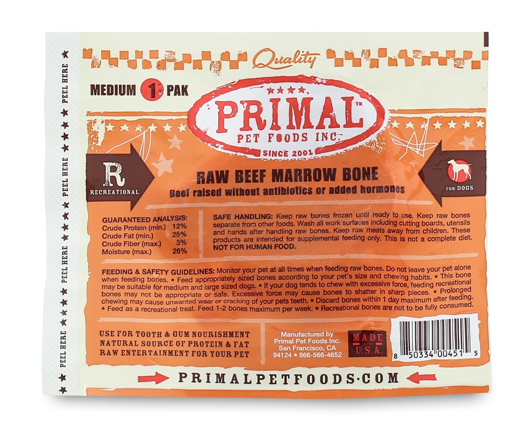 Primal Beef Marrow Bone