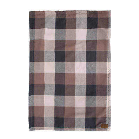Pendleton Block Plaid Crate Blanket by Carolina Pet Company displayed in a wire dog crate setting.