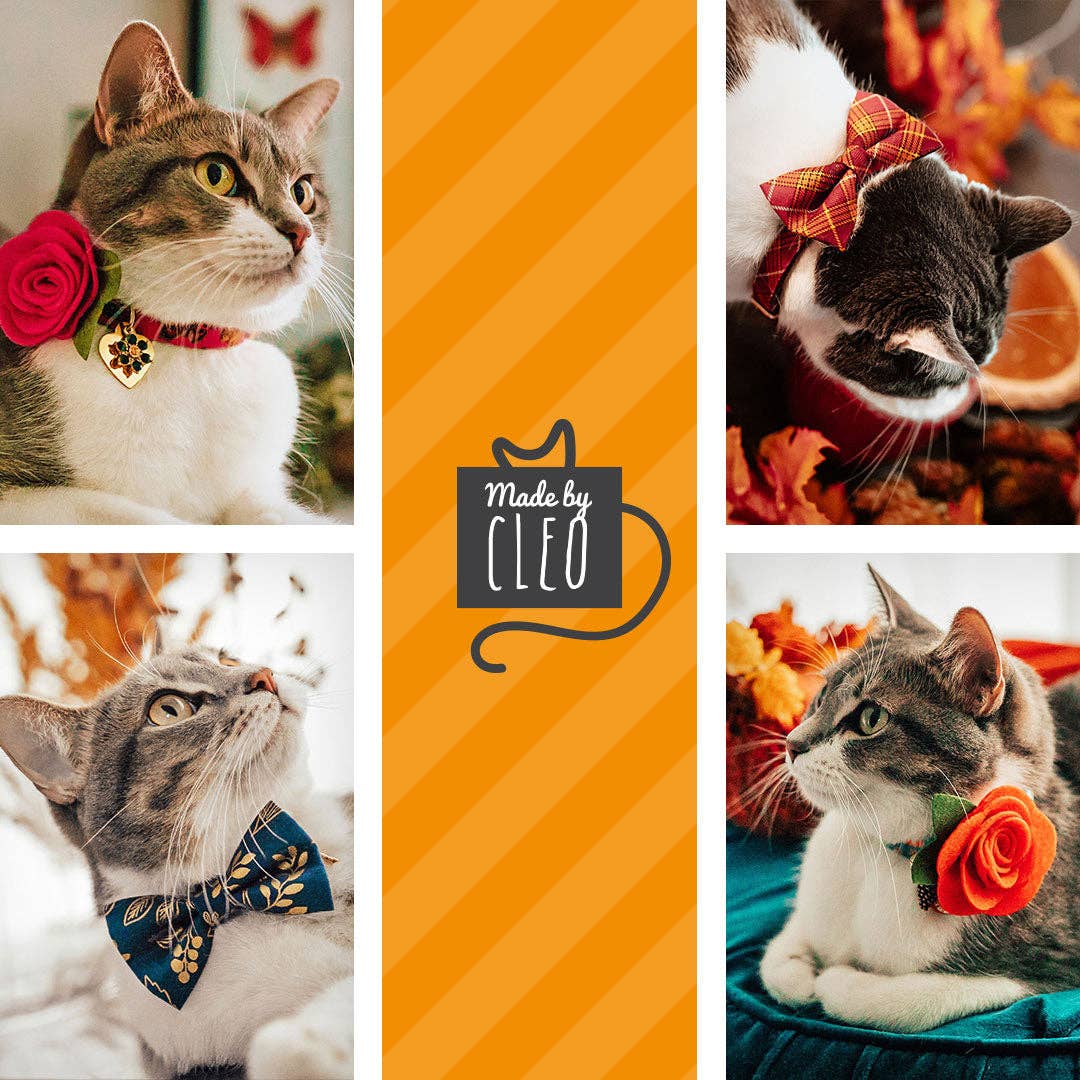 Made By Cleo Velvet Mint robin's egg blue cat collar showing detailed craftsmanship and safety features.