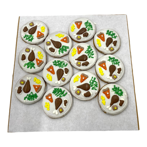 Close-up detail of Paws Gourmet Bakery Turkey Dinner Cookie showing texture and handcrafted finish.