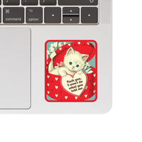 Juju and Moxie I Won't sticker shown at an angle displaying white text on colorful background.