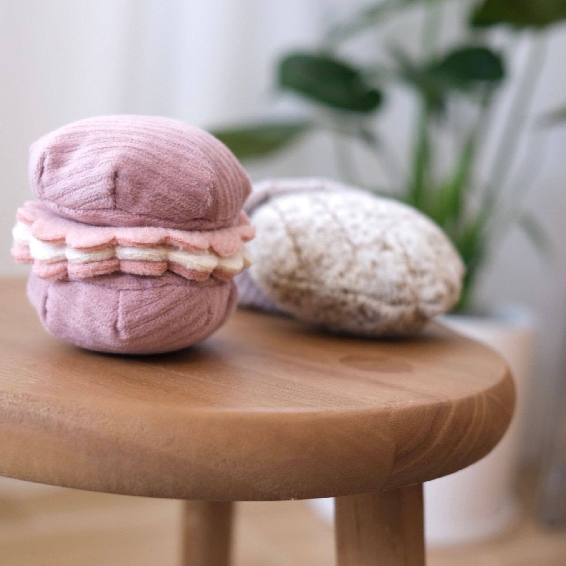 Lambwolf Collective Petite Two enrichment toy set showing French pastry-inspired madeleine and croissant dog toys with snuffle textures.