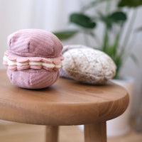 Lambwolf Collective Petite Two enrichment toy set showing French pastry-inspired madeleine and croissant dog toys with snuffle textures.