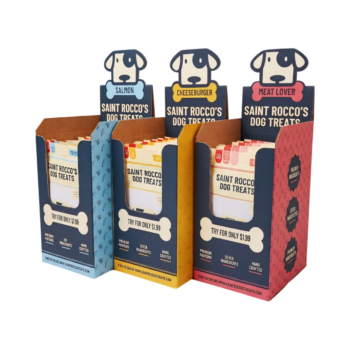 Saint Rocco's Singles dog treats package displayed as the primary product shot against a clean background.