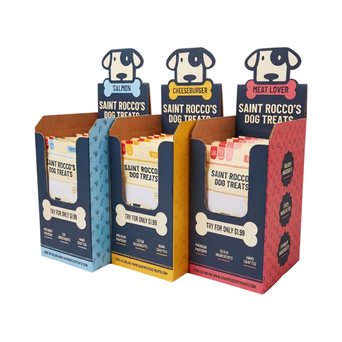 Saint Rocco's Singles dog treats package displayed as the primary product shot against a clean background.