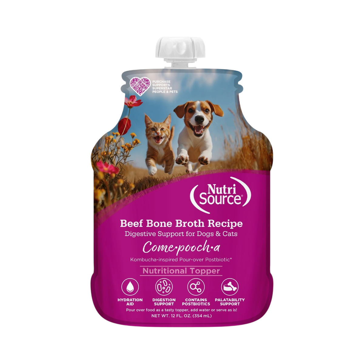 NutriSource Come-Pooch-A Beef wet dog food package displayed as the primary product shot.