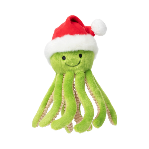 Fluff & Tuff Santa Sprite holiday plush dog toy featuring a festive elf character design.
