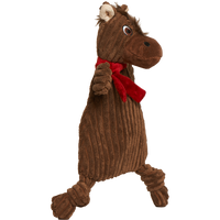HuggleFlatties Barley Horse Large plush dog toy shown from side angle displaying its flat, soft construction.