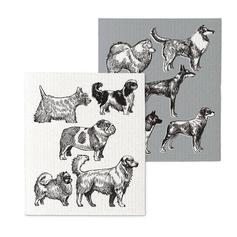 Dog Sketch Swedish Dishcloths