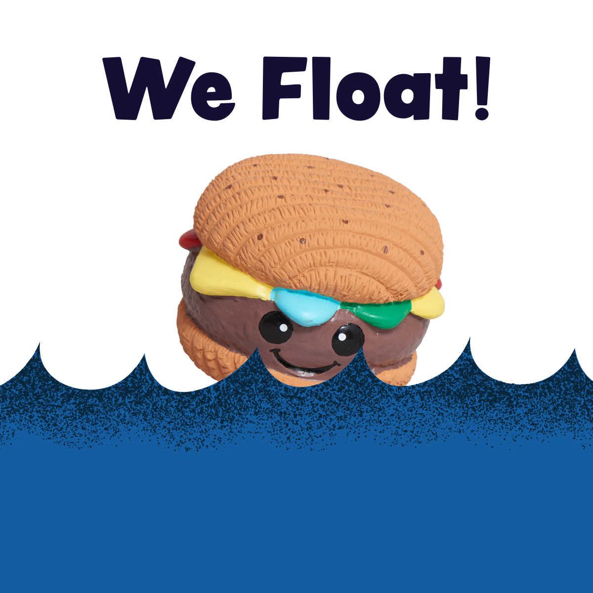 HuggleGroup Ruff-Tex Big Buns hamburger ball dog toy showing detailed construction and latex material texture