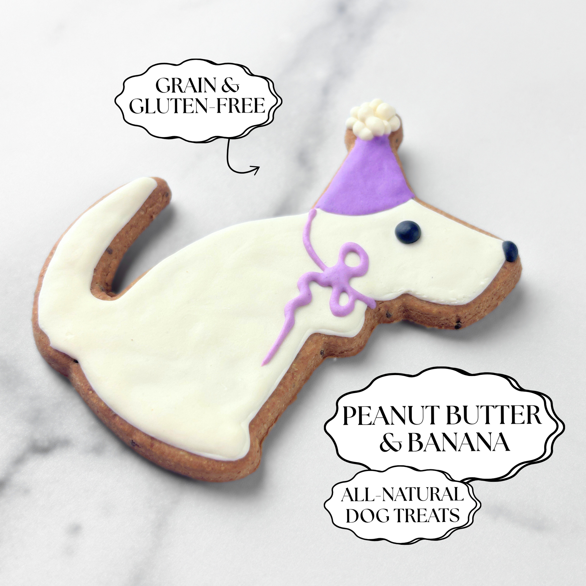 Dog Birthday Treat | Purple Dog Birthday Party Hat Dog Treat