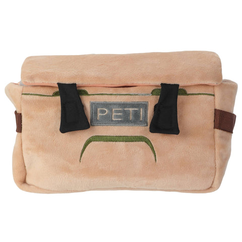 Chomp Haus Peti Cooler interactive plush dog toy featuring a soft cooler design with compartments for smaller toys.