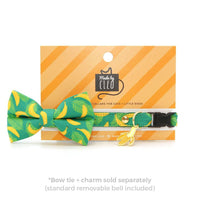 Made By Cleo Going Bananas Green cat collar shown on a cat or modeled in lifestyle setting
