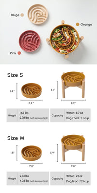 PEHOM Wave slow feeder bowl shown from an alternate angle highlighting its ridged wave pattern interior.
