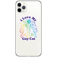 Juju and Moxie I Love My Gay Cat sticker shown in lifestyle setting or alternate angle view.