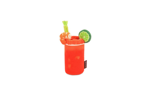 P.L.A.Y. Buddy Mary MINI plush dog toy designed as miniature Bloody Mary cocktail with celery garnish.