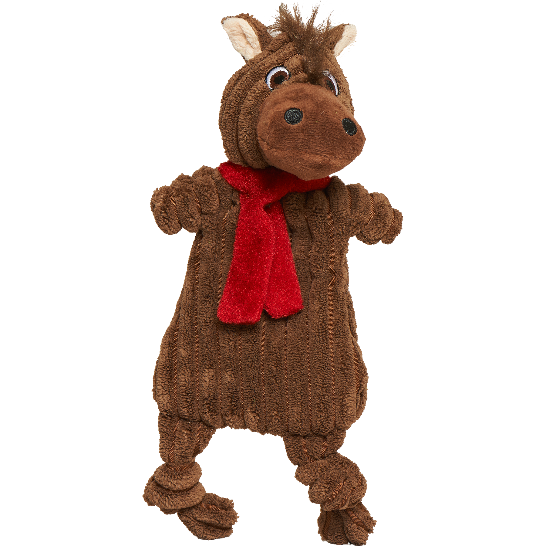 HuggleFlatties Pasture Pals three-pack flat plush dog toys showing farm animal designs in packaging detail.