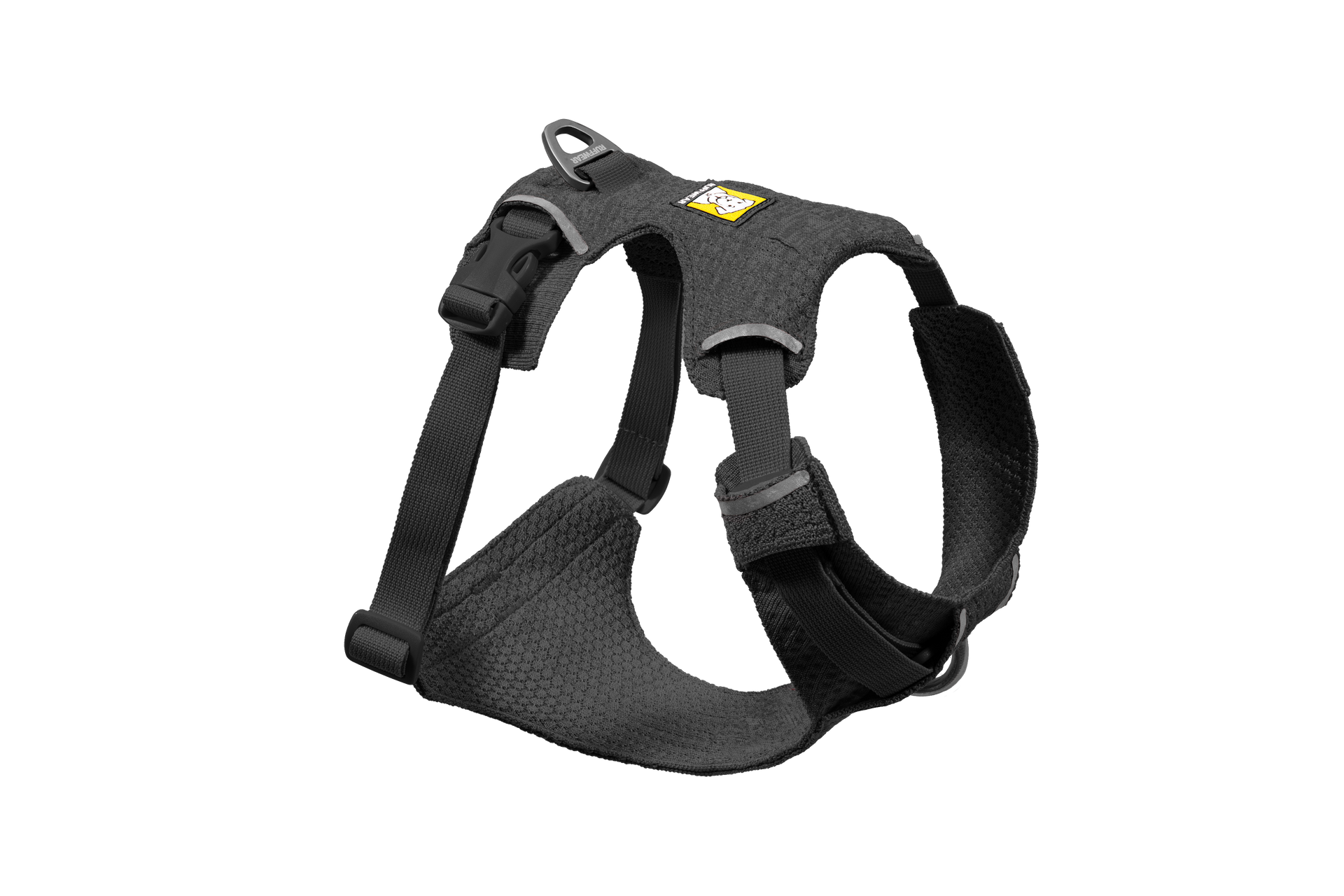 Ruffwear Front Range Flex Harness detail showing engineered knit construction and seamless stitching design.