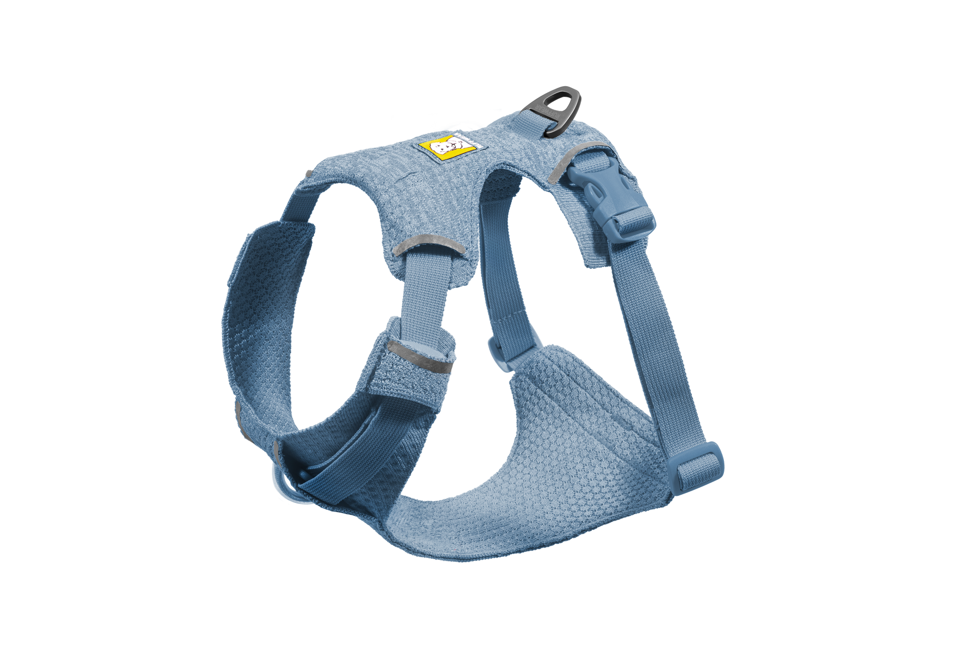 Ruffwear Front Range Flex Harness detail showing engineered knit construction and seamless stitching technology.