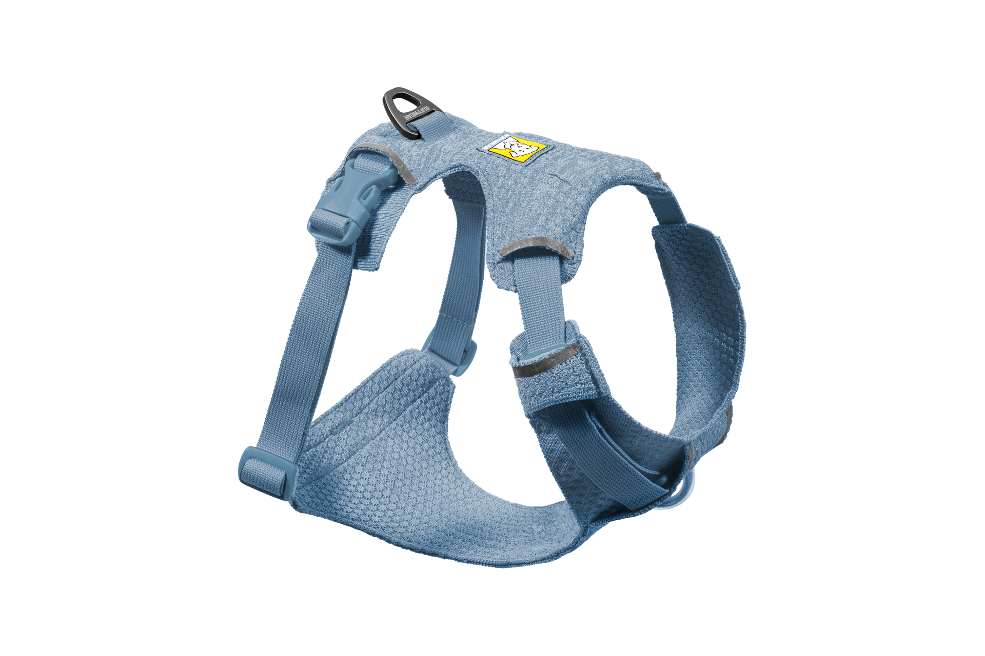 Ruffwear Front Range Flex Harness detail showing engineered knit construction and seamless stitching technology.