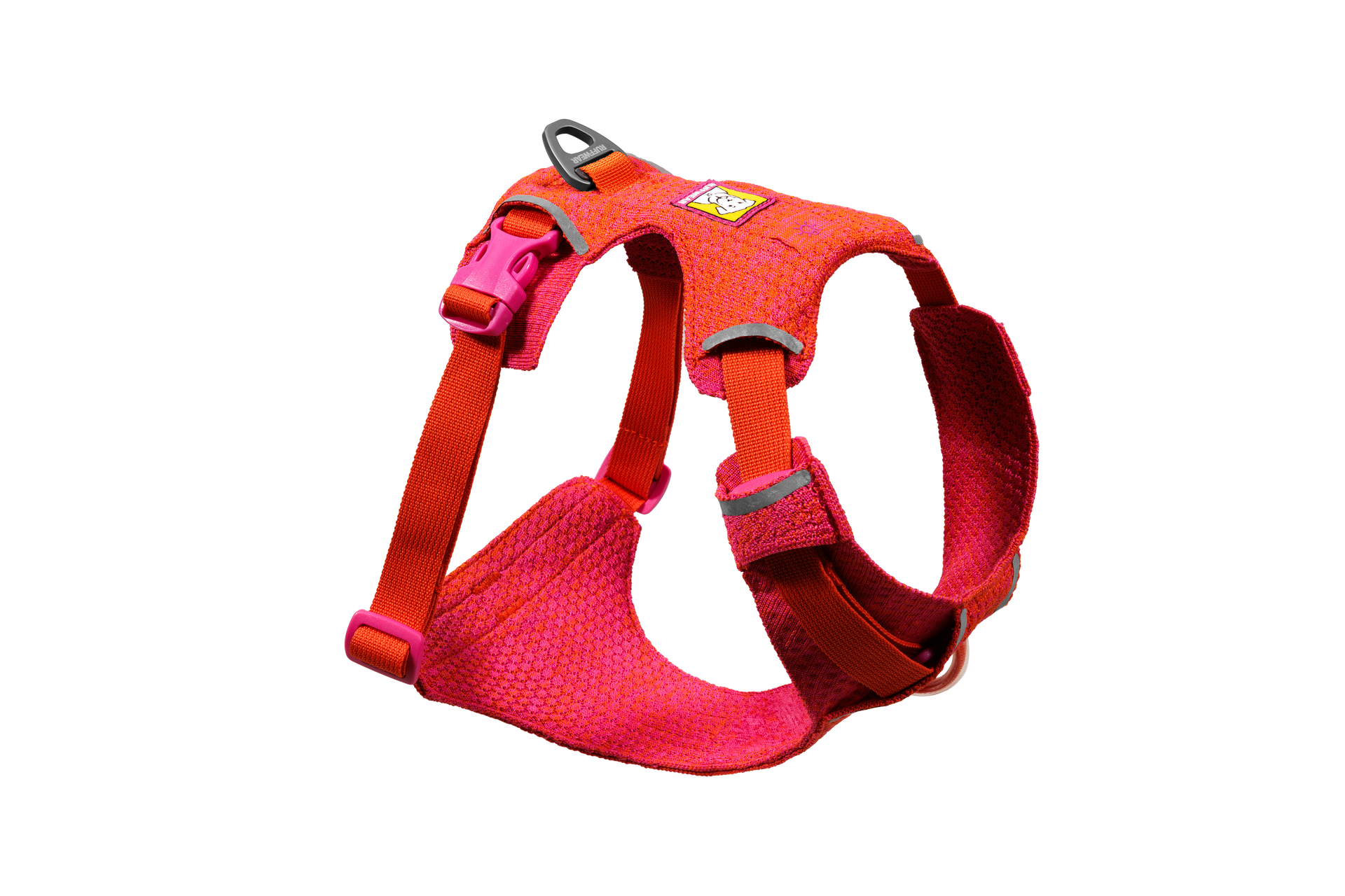 Ruffwear Front Range Flex Harness showing engineered knit construction and seamless design details from side angle.