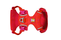Ruffwear Front Range Flex Harness showing engineered knit construction and flexible material design details.