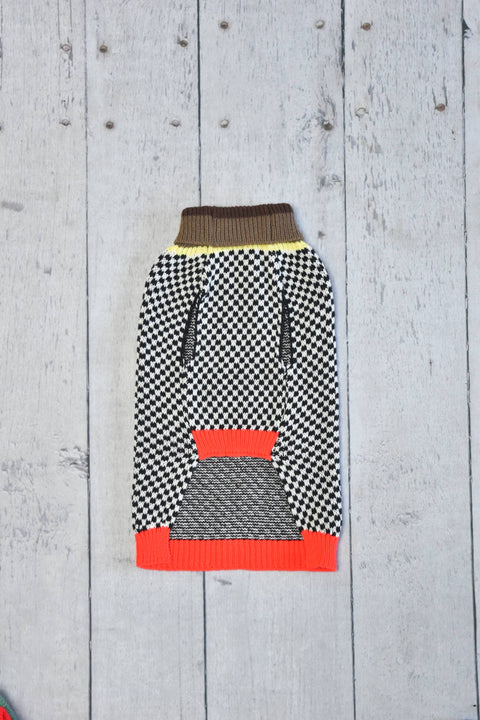 Close-up detail of the Finnegan's Standard Goods Cafe Stroll Sweater showing fabric texture and stitching.