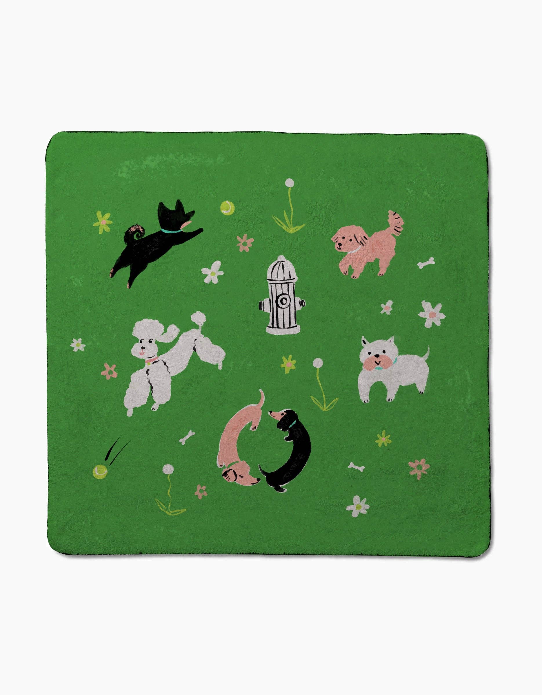 Geometry Dogpark Plush Towel in soft fabric displaying ultra-absorbent texture for pet grooming and drying.