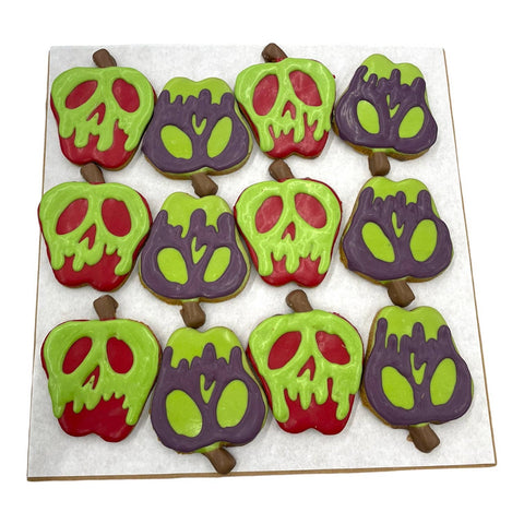 Close-up detail of Paws Gourmet Bakery Poison Apple Cookie showing texture and decorative finish.