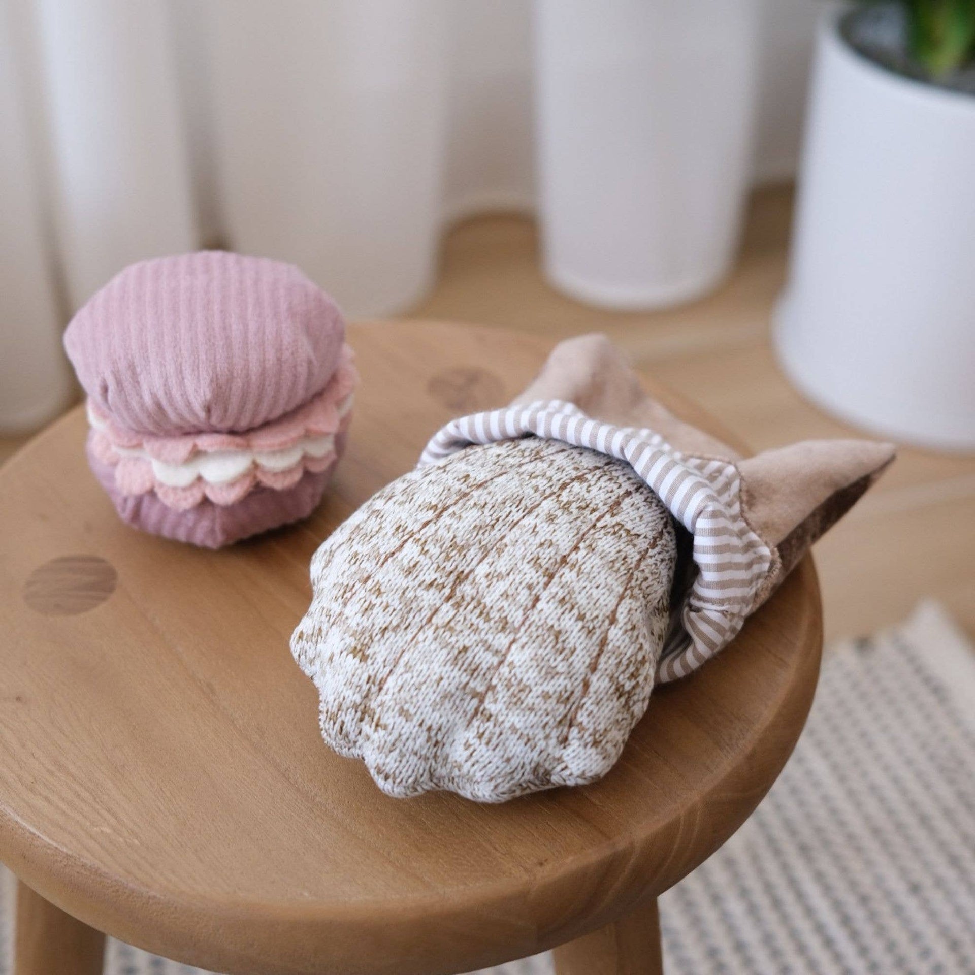 Lambwolf Collective Petite Two enrichment toy set showing French pastry-inspired madeleine and croissant dog puzzle feeders.