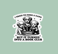 Book Club Dog Sticker 
