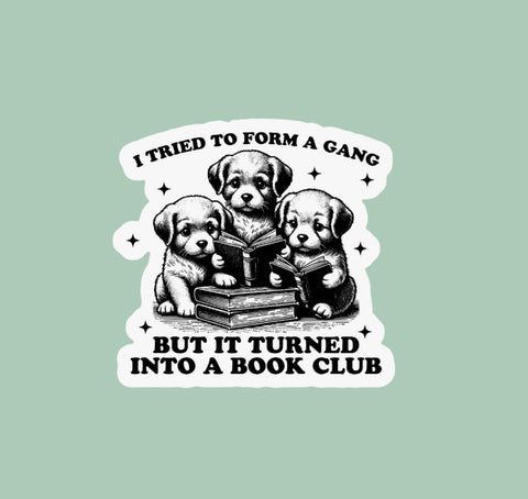 Book Club Dog Sticker 