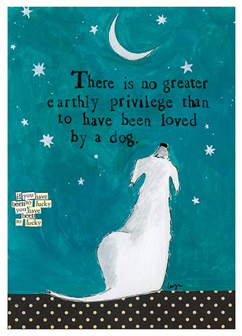 Calypso Cards sympathy card titled Loved By A Dog featuring thoughtful design for pet loss comfort.