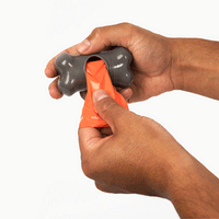 No Rip Poop Bags 8-roll package showing pre-torn perforated edges and leak-proof bag construction detail.