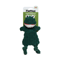HuggleFlatties Pasture Pals 3-pack flat plush dog toys showing farm animal designs including cow, pig, and sheep.