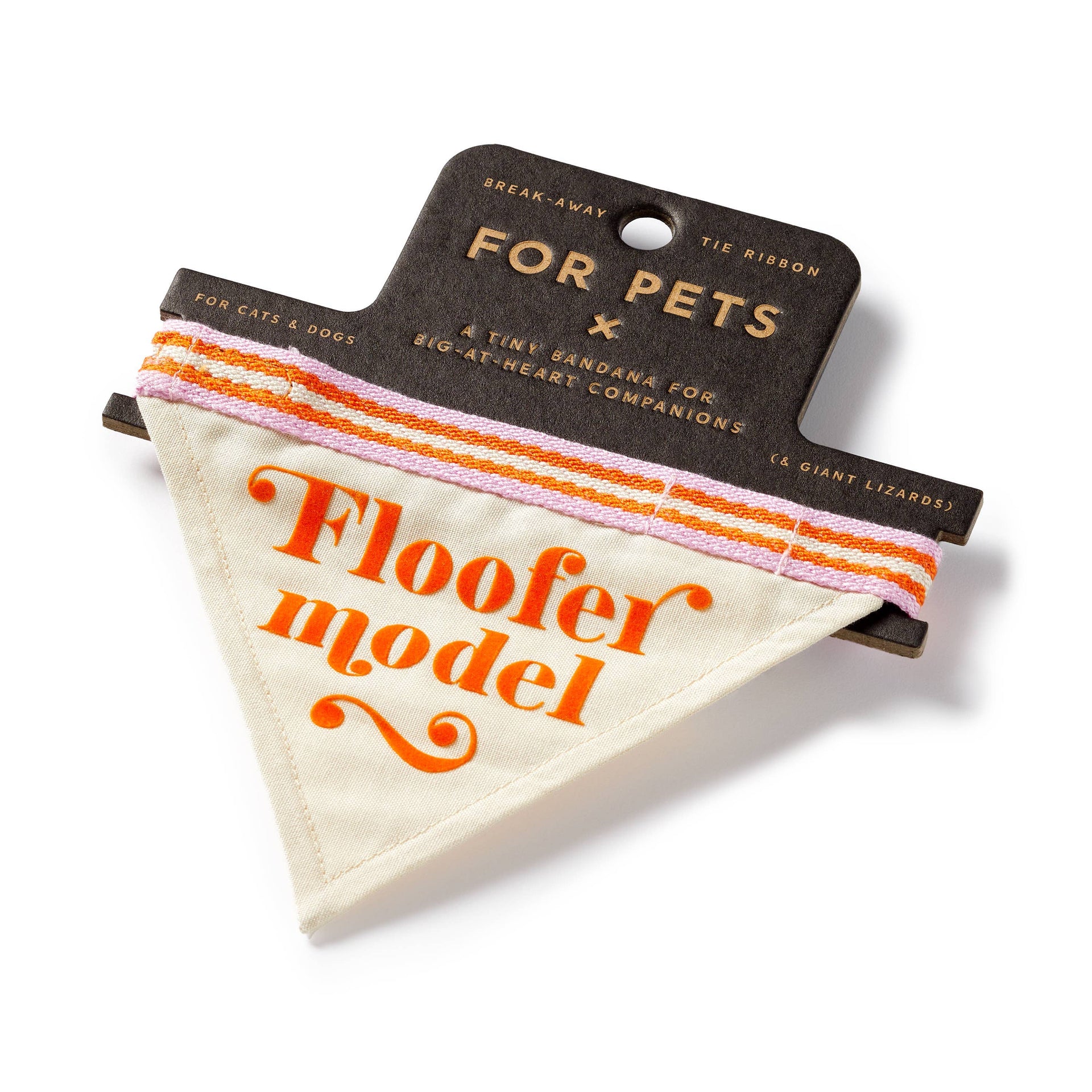 Chronicle Books Floofer Model bandana packaging or size reference showing retro-styled pet accessory details.