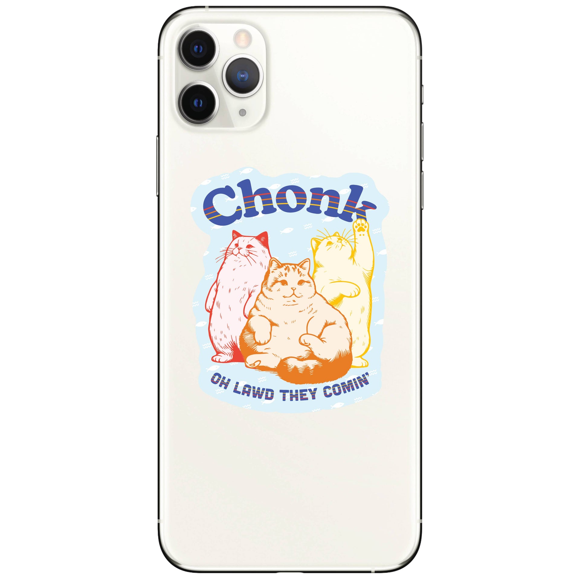 Juju and Moxie Chonk sticker shown in lifestyle context or alternative angle highlighting waterproof vinyl construction.