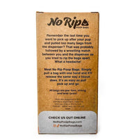 No Rip Poop Bags 8-roll pack showing individual pre-torn waste bags ready for convenient dog walking use