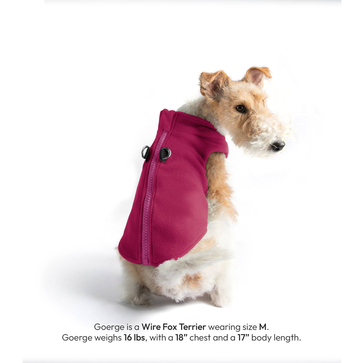 Gooby Zip Up Fleece Vest shown from a detailed angle highlighting stitching and zipper construction.