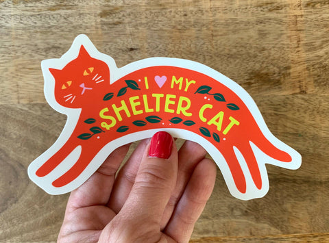Sticker | I Love My Shelter Cat