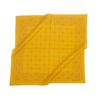 Yellow bandana with a geometric pattern on a white background